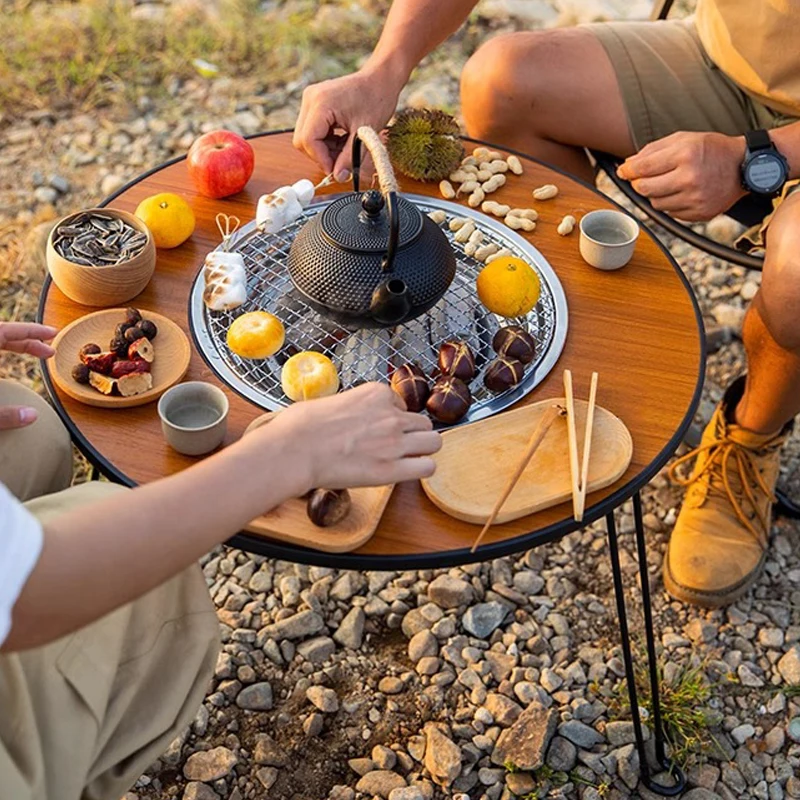 Camping Cooking Burner - Portable Outdoor Barbecue Folding Round Table