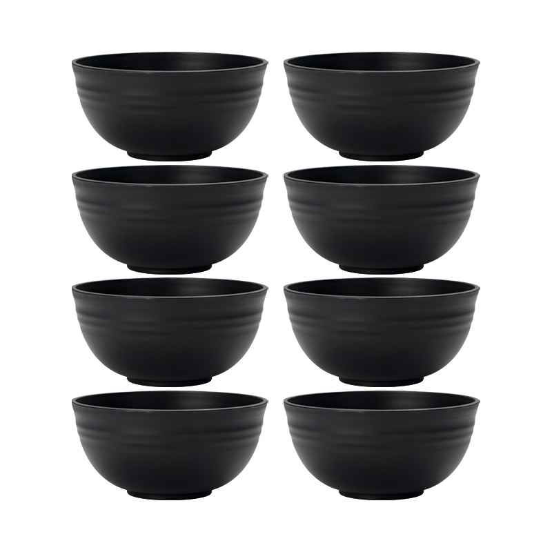 Camping Cooking Food - 4/6/8pcs Black Grain Bowl Reusable Household