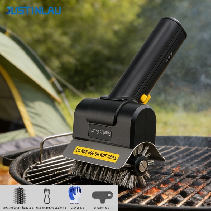 Camping Cooking Device - JUSTINLAU Electric Grill Brush Dirt＆Grime Removal