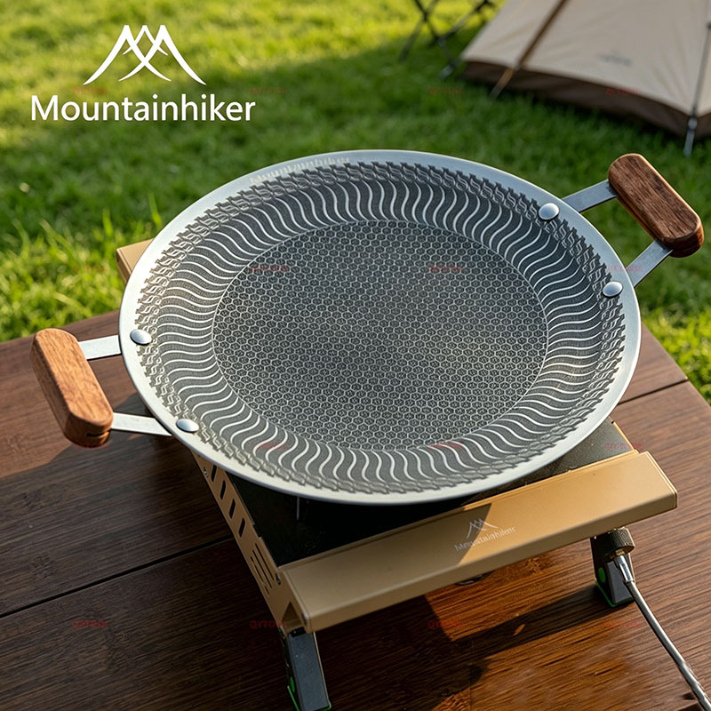 Camping Cooking Device - Mountainhiker Non-Stick Stainless Steel BBQ Skillet