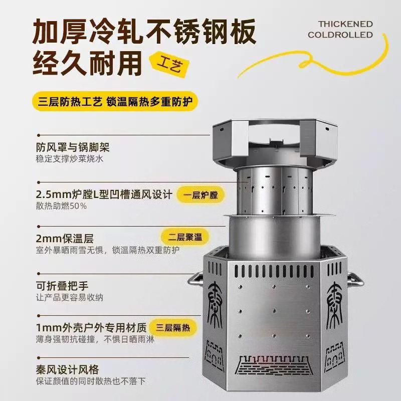 Stainless Steel Wood Stove, Sm - Camping Cooking Burner ulasan dan harga