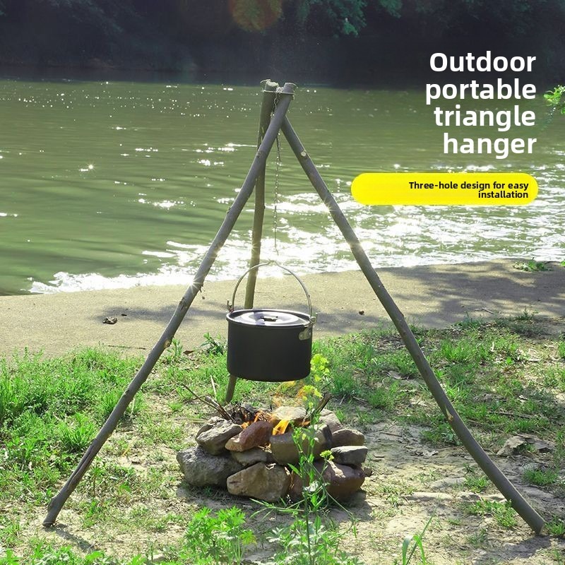 Outdoor BBQ Tripod Portable De - Camping Cooking Tripod ulasan dan harga