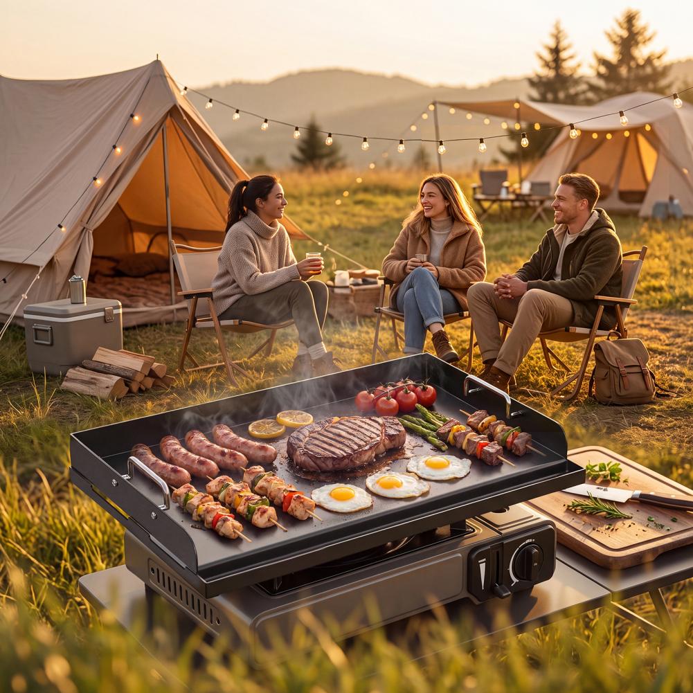 Thick Pre‑Seasoned Non‑Stick C - Camping Cooking Equipment ulasan dan harga