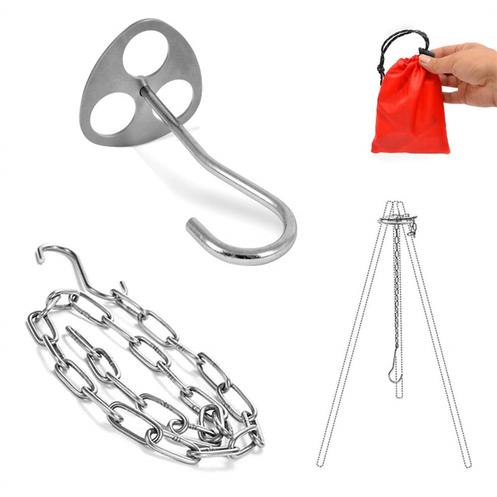 Stainless Steel Camping Tripod - Camping Cooking Tripod ulasan dan harga