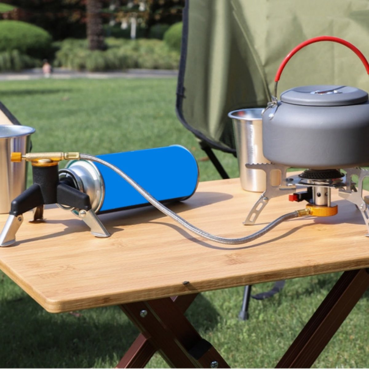 Camping Gas Stove Adapter Conn - Camping Cooking Tripod ulasan dan harga