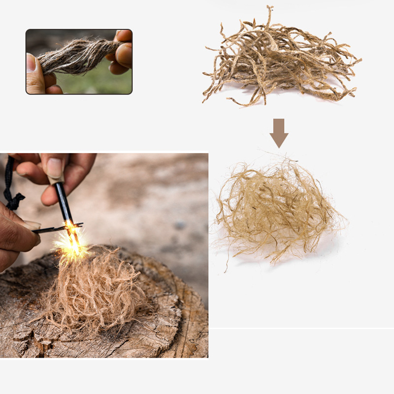 Outdoor Mini Wax Hemp Rope Por - Camping Cooking Tripod ulasan dan harga